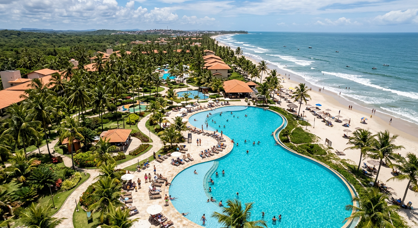 Piscina de resort à beira-mar ao sul de Ilhéus