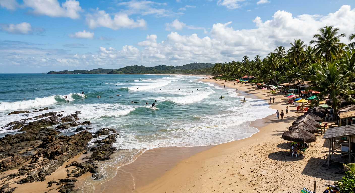 Praia na região de Olivença, próxima ao resort